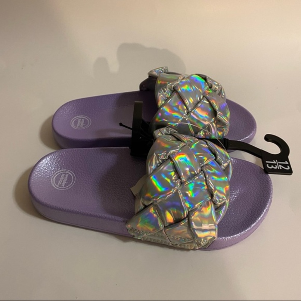 Wonder Nation Purple Girl Slides Size 12-13 New With Tags